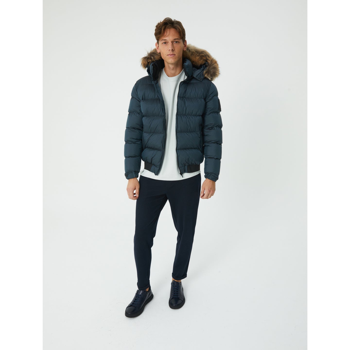 Petroleum Goose Down Short Parka